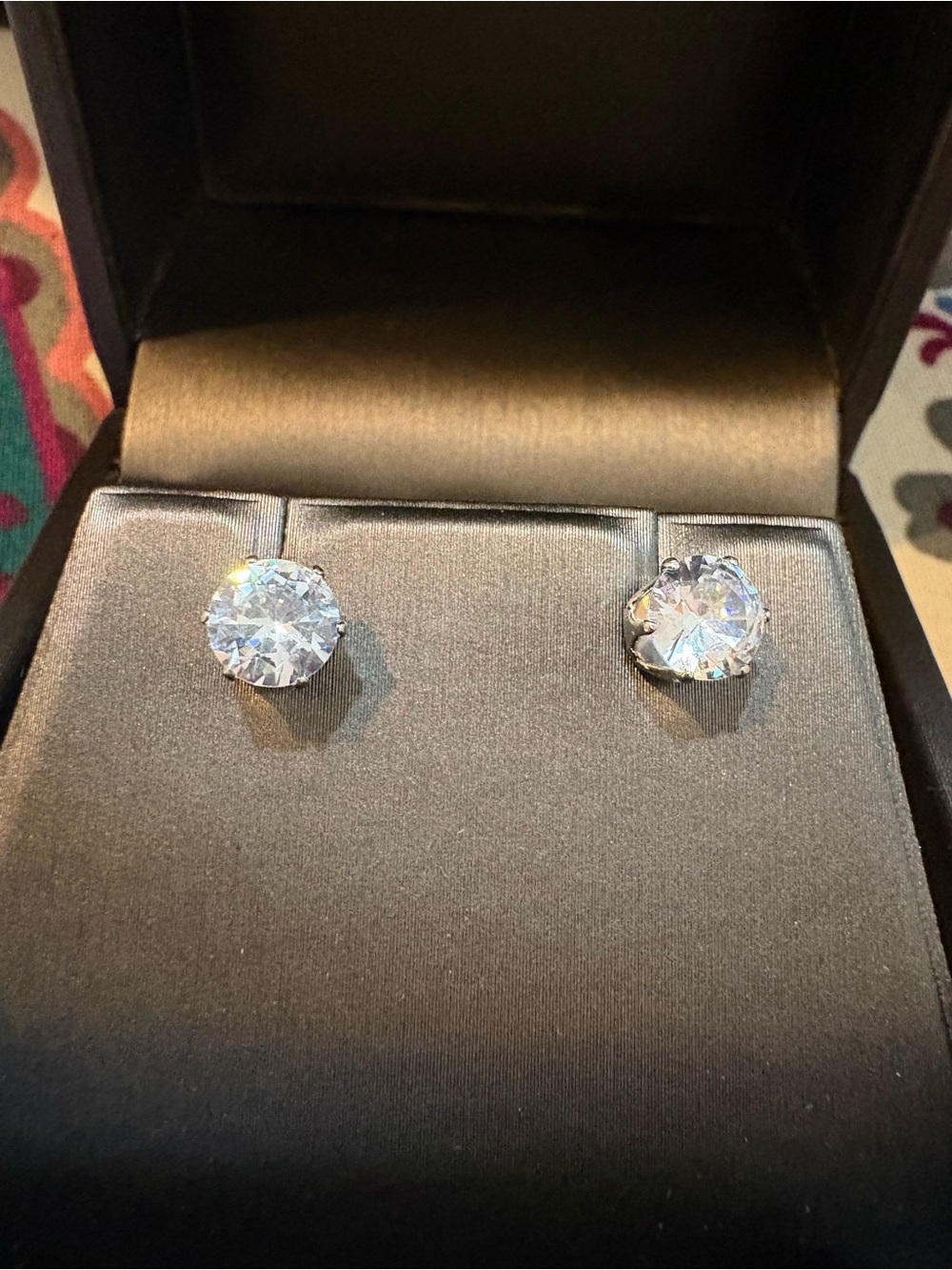 Classic Clear Cubic Zirconia Earrings- Silver Setting
